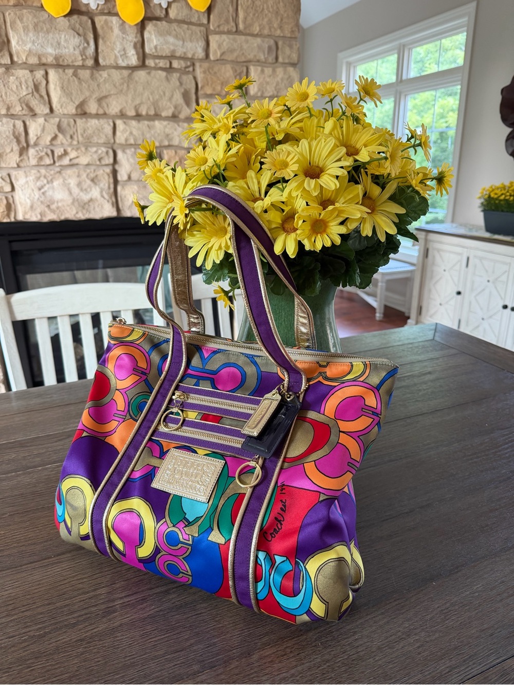 RARE Vintage Coach Poppy Pop C Glam Tote Bag 14365 Excellent Condition Y2K - Picture 2 of 16